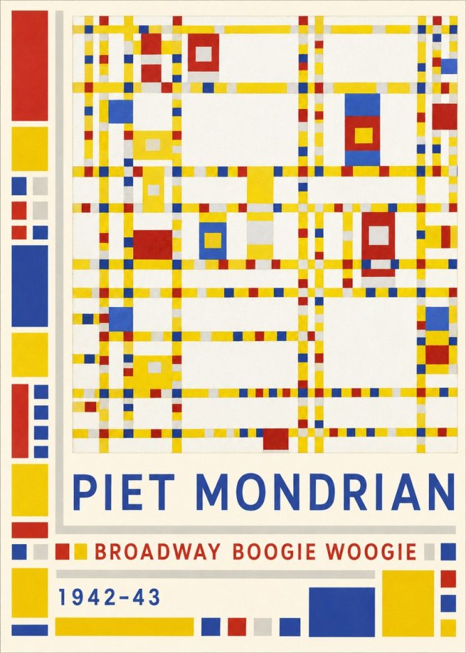 Piet Mondrian Broadway Boogie Woogie No2 - Póster