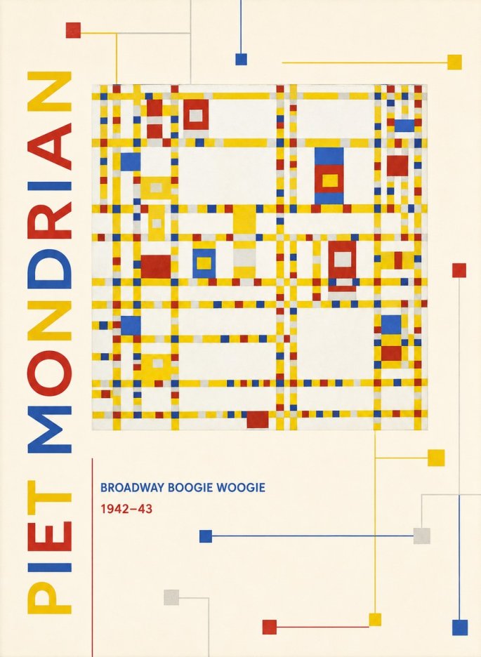 Piet Mondrian Broadway Boogie Woogie No3 - Póster