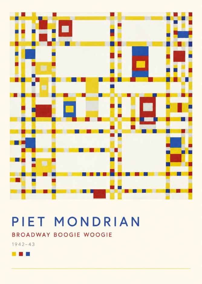 Piet Mondrian Broadway Boogie Woogie No4 - Póster