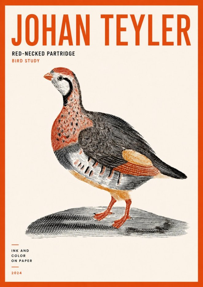 Johan Teyler Red-necked Partridge No5 - Póster