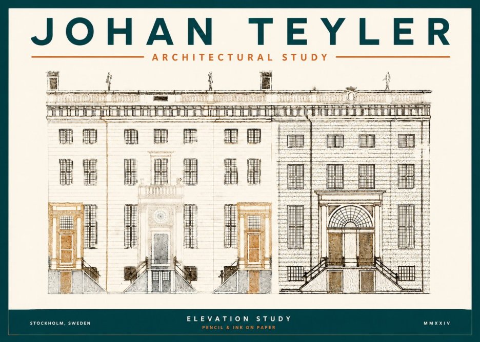 Johan Teyler Elevation Study No3 - Póster
