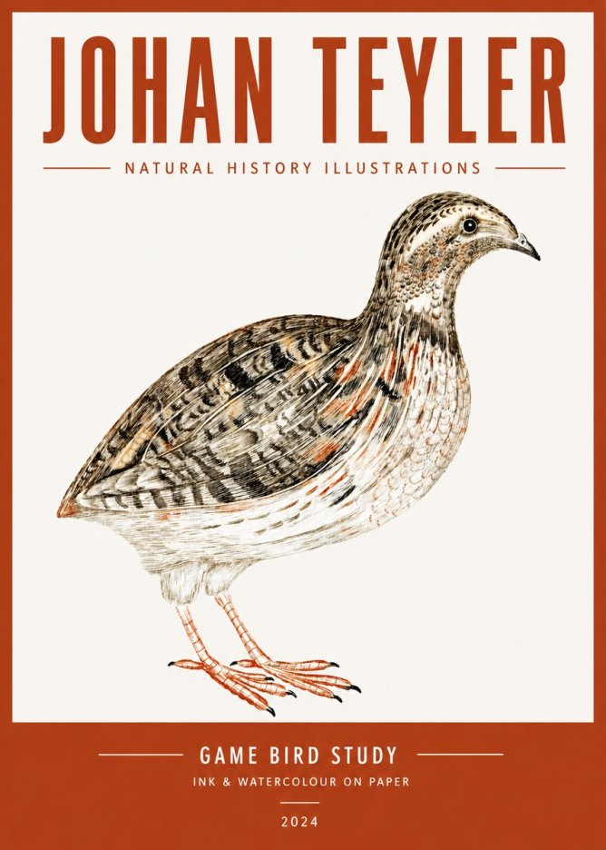 Johan Teyler Game Bird Study No4 - Póster