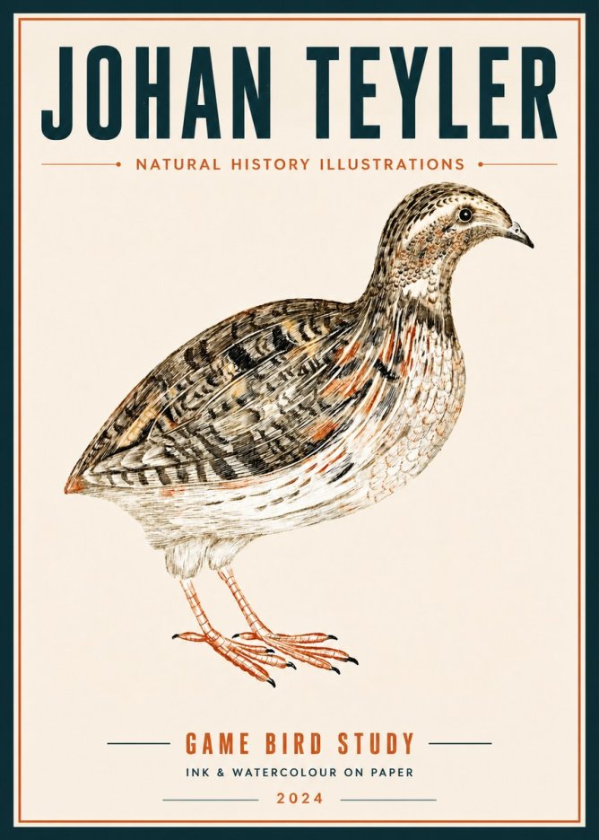Johan Teyler Game Bird Study No6 - Póster