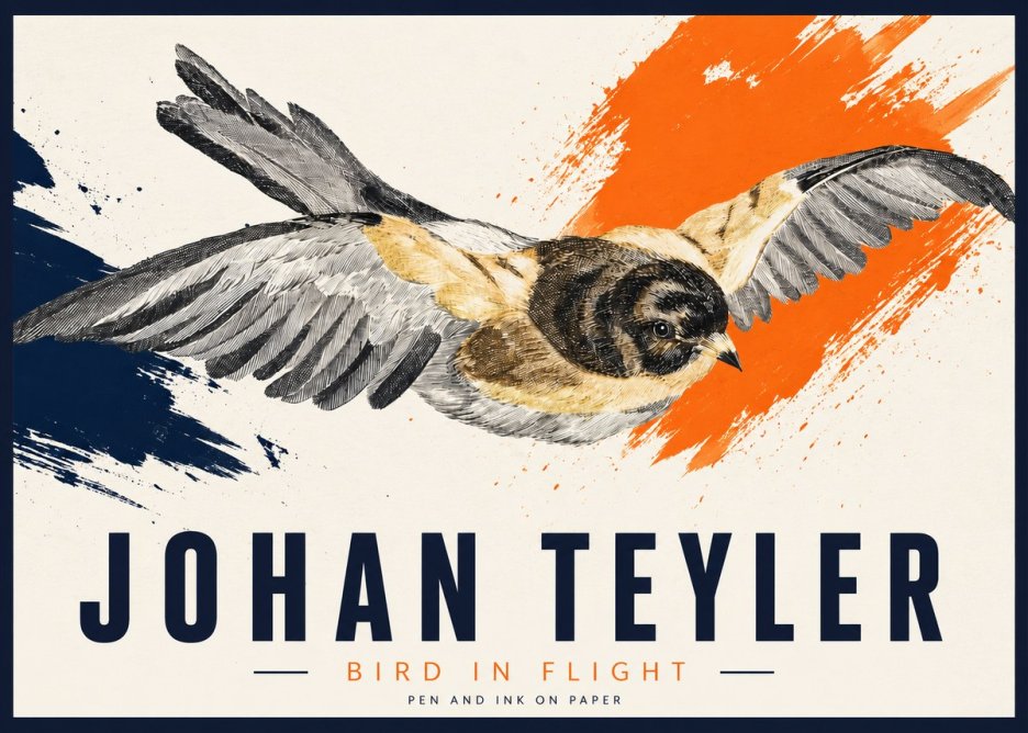 Johan Teyler Bird in Flight I No2 - Póster