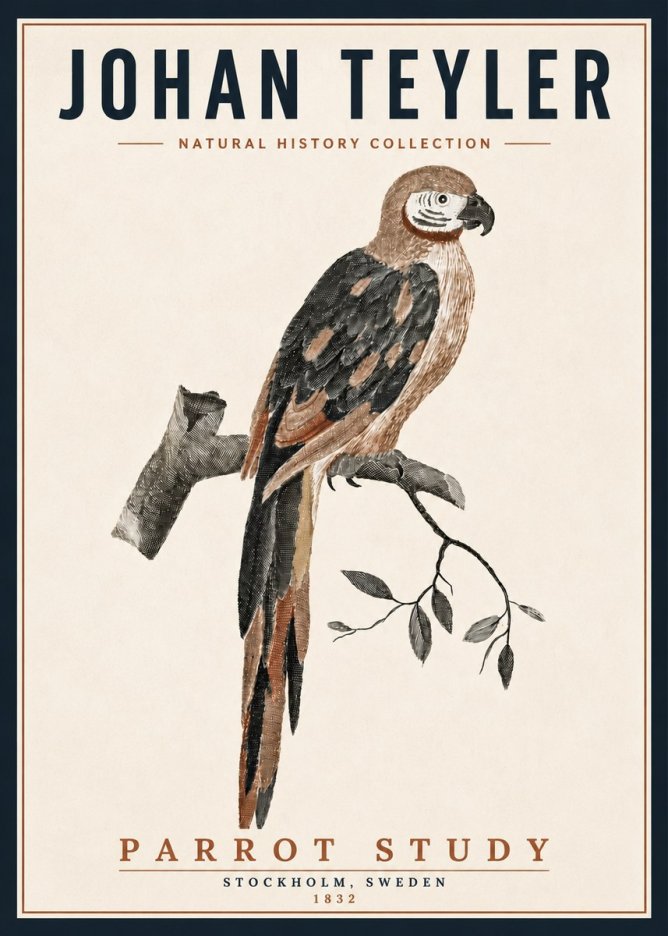 Johan Teyler Parrot Study I No5 - Póster