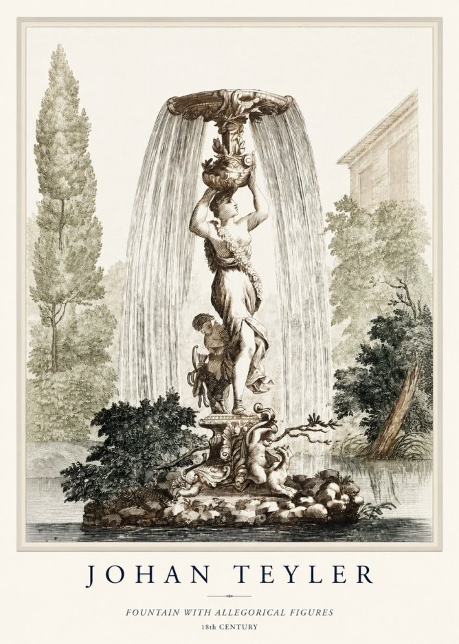 Johan Teyler Fountain with Allegorical Figures No1 - Póster