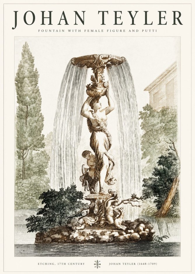 Johan Teyler Fountain with Allegorical Figures No2 - Póster