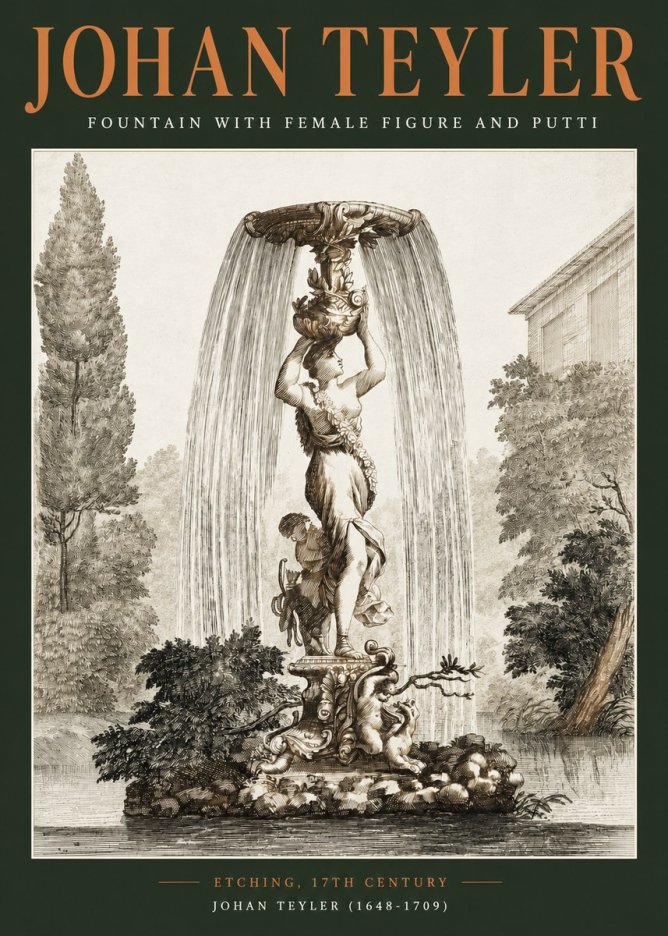 Johan Teyler Fountain with Allegorical Figures No3 - Póster