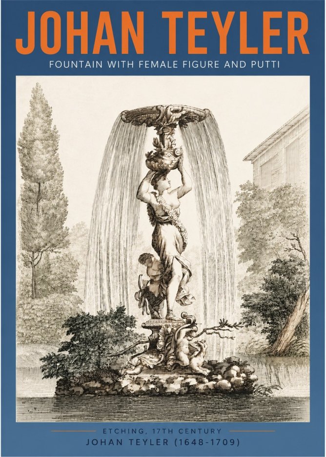 Johan Teyler Fountain with Allegorical Figures No4 - Póster