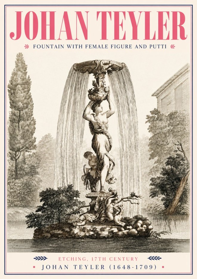 Johan Teyler Fountain with Allegorical Figures No5 - Póster