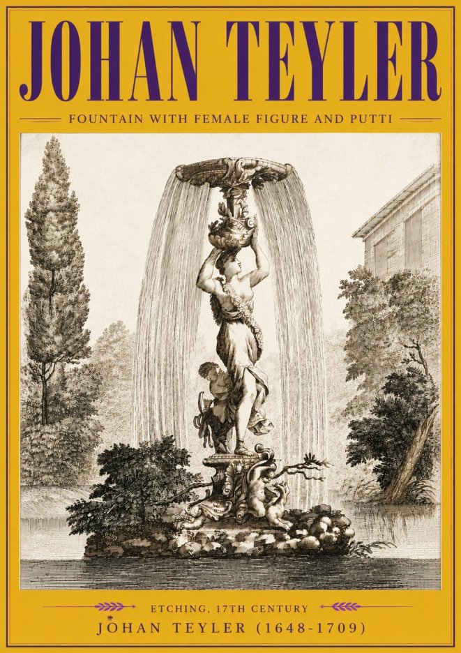 Johan Teyler Fountain with Allegorical Figures No6 - Póster