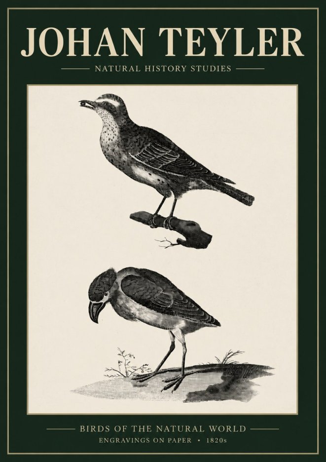 Johan Teyler Birds of the Natural World No3 - Póster