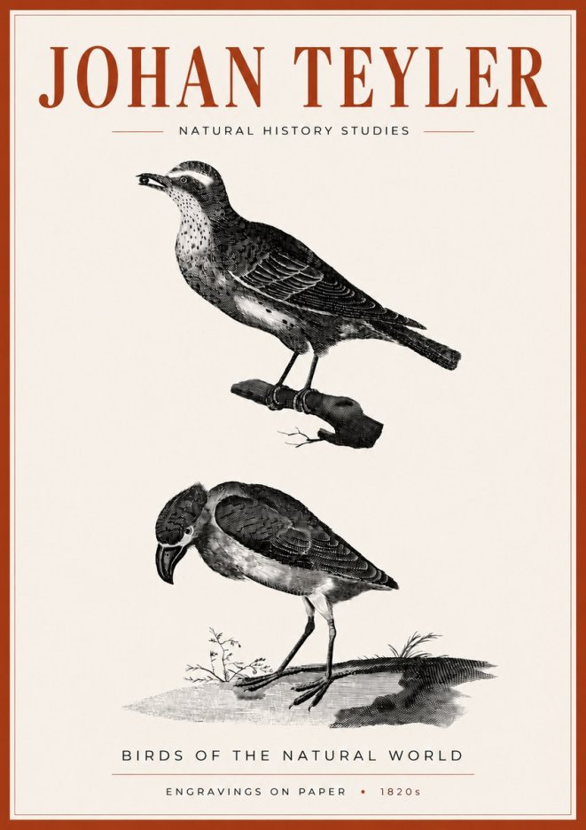 Johan Teyler Birds of the Natural World No4 - Póster