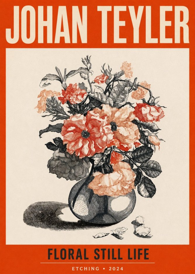 Johan Teyler Floral Still Life I No2 - Póster
