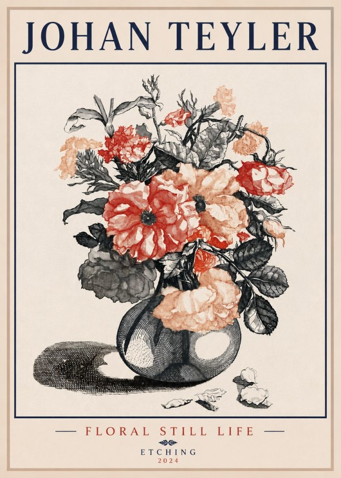 Johan Teyler Floral Still Life I No3 - Póster