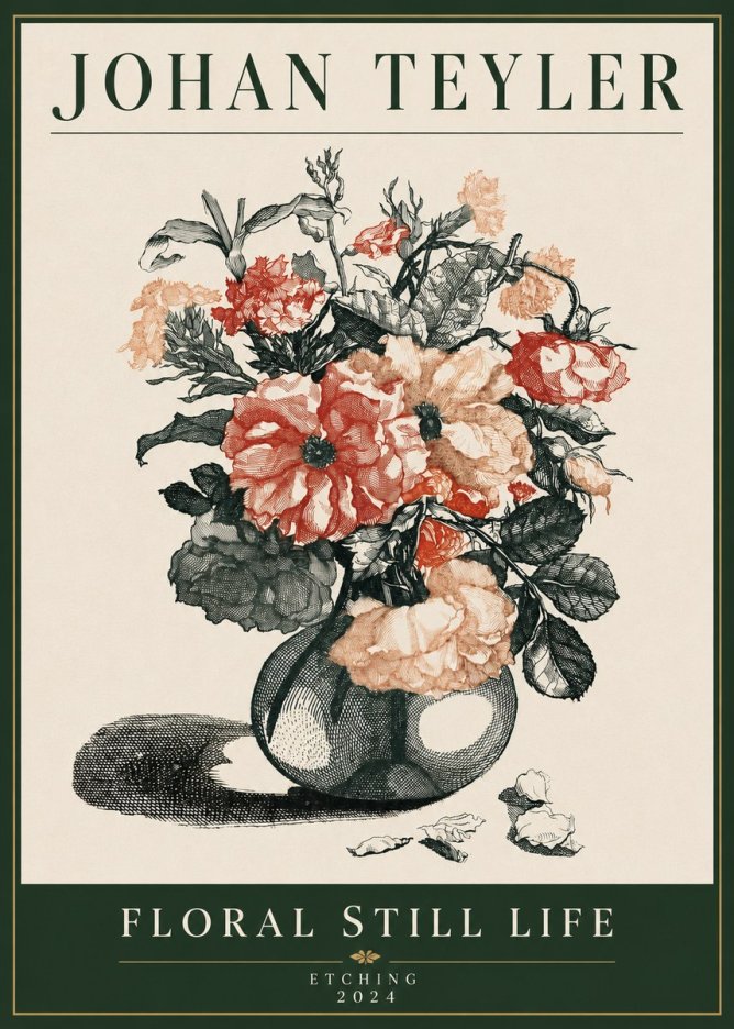 Johan Teyler Floral Still Life I No4 - Póster
