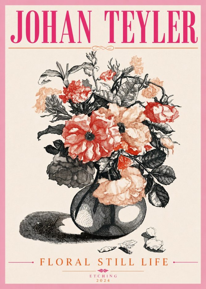 Johan Teyler Floral Still Life I No6 - Póster