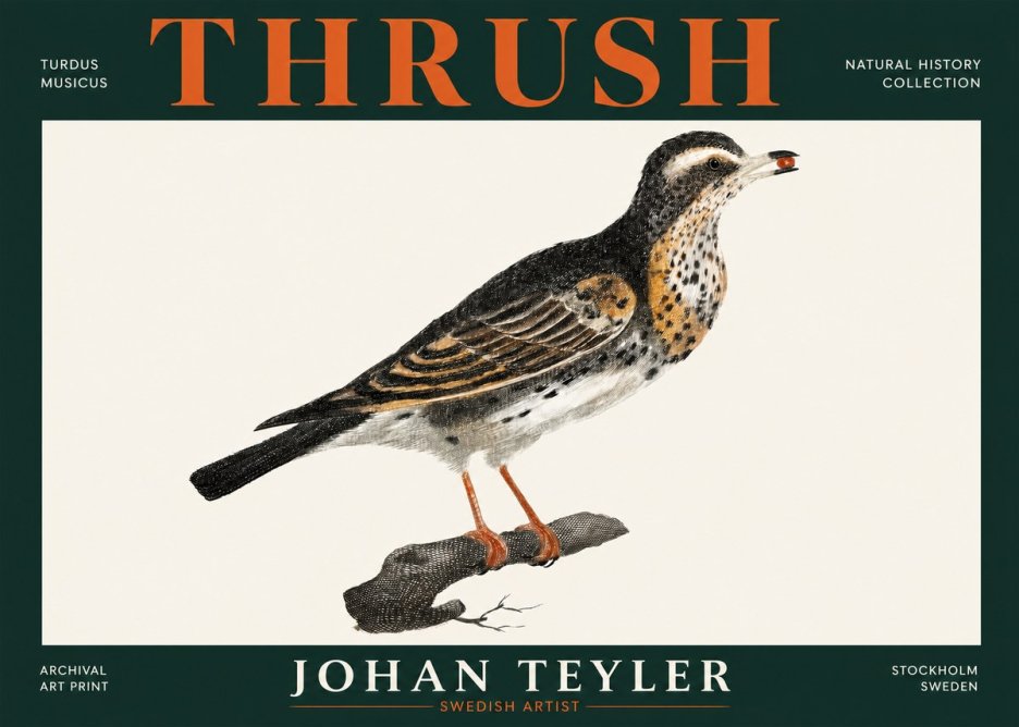 Johan Teyler Thrush No5 - Póster