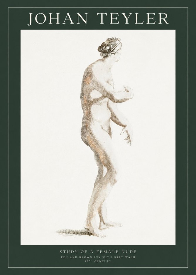 Johan Teyler Study of a Female Nude No1 - Póster