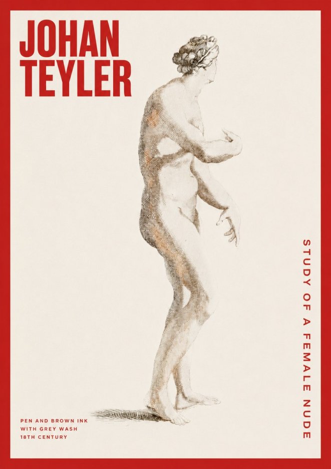 Johan Teyler Study of a Female Nude No2 - Póster