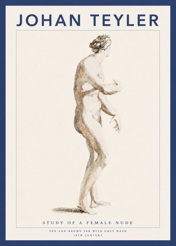 Johan Teyler Study of a Female Nude No3 - Póster