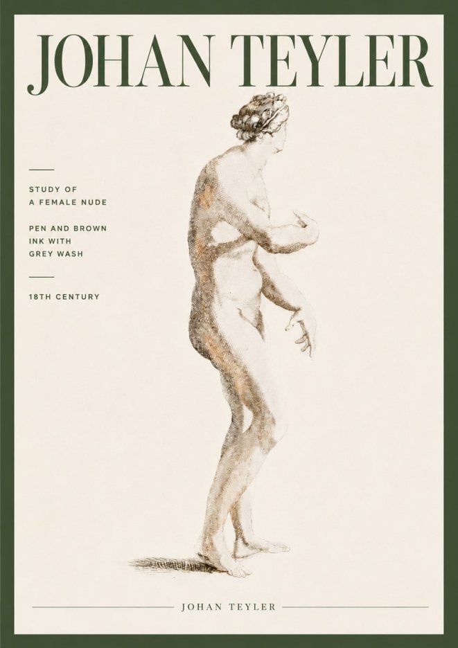 Johan Teyler Study of a Female Nude No4 - Póster