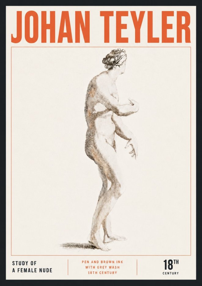 Johan Teyler Study of a Female Nude No5 - Póster
