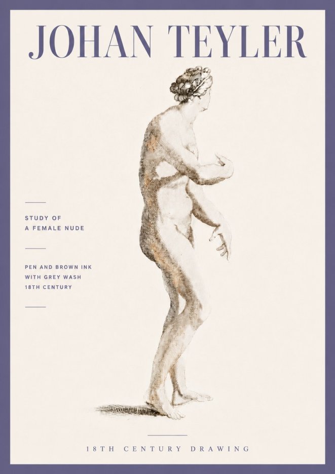 Johan Teyler Study of a Female Nude No6 - Póster
