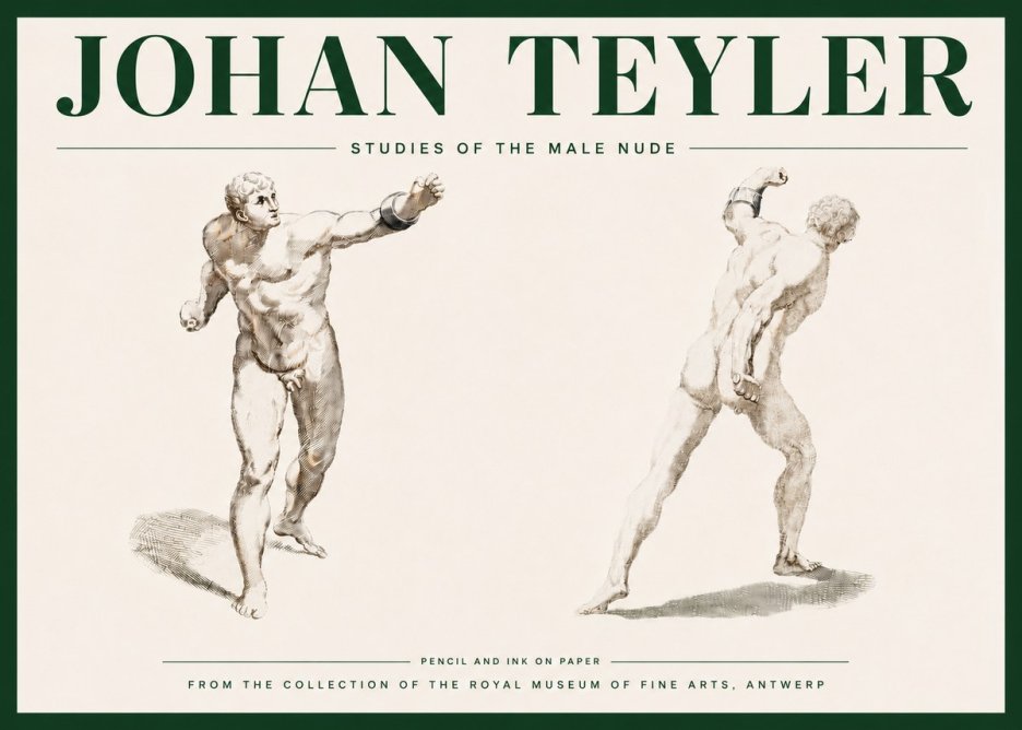 Johan Teyler Studies of the Male Nude No4 - Póster