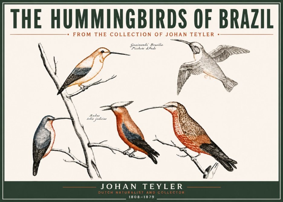 Johan Teyler The Hummingbirds of Brazil from the Collection of Johan Teyler No6 - Póster