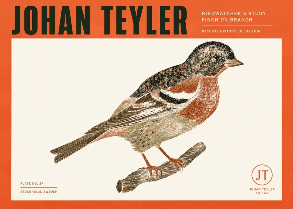 Johan Teyler Finch on Branch No2 - Póster