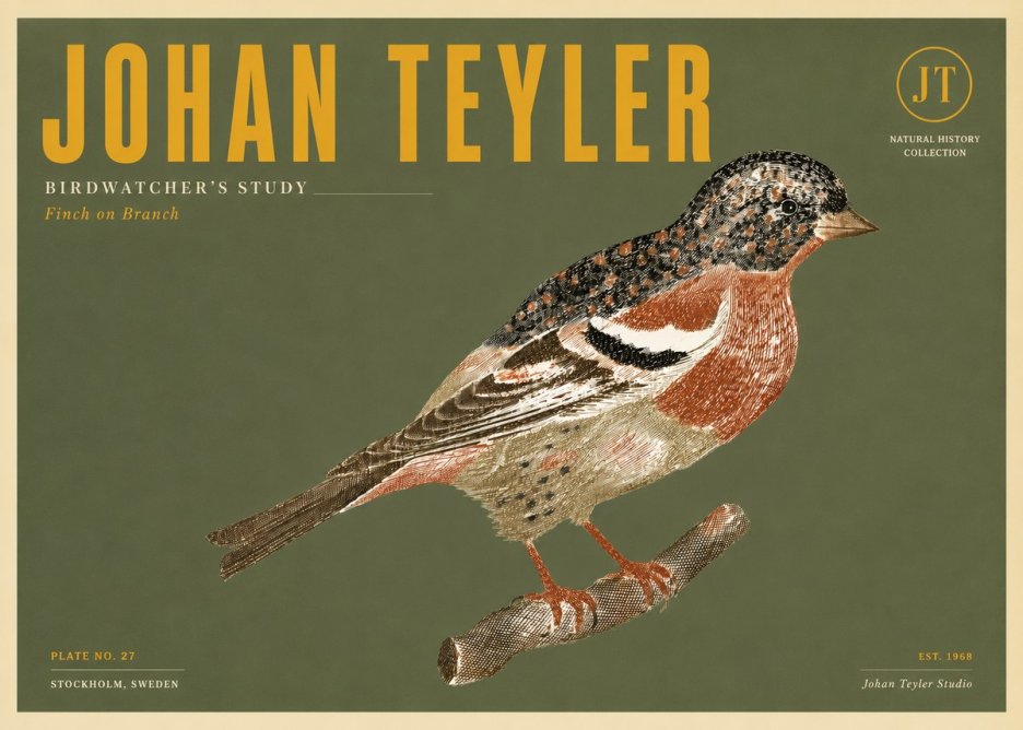 Johan Teyler Finch on Branch No5 - Póster