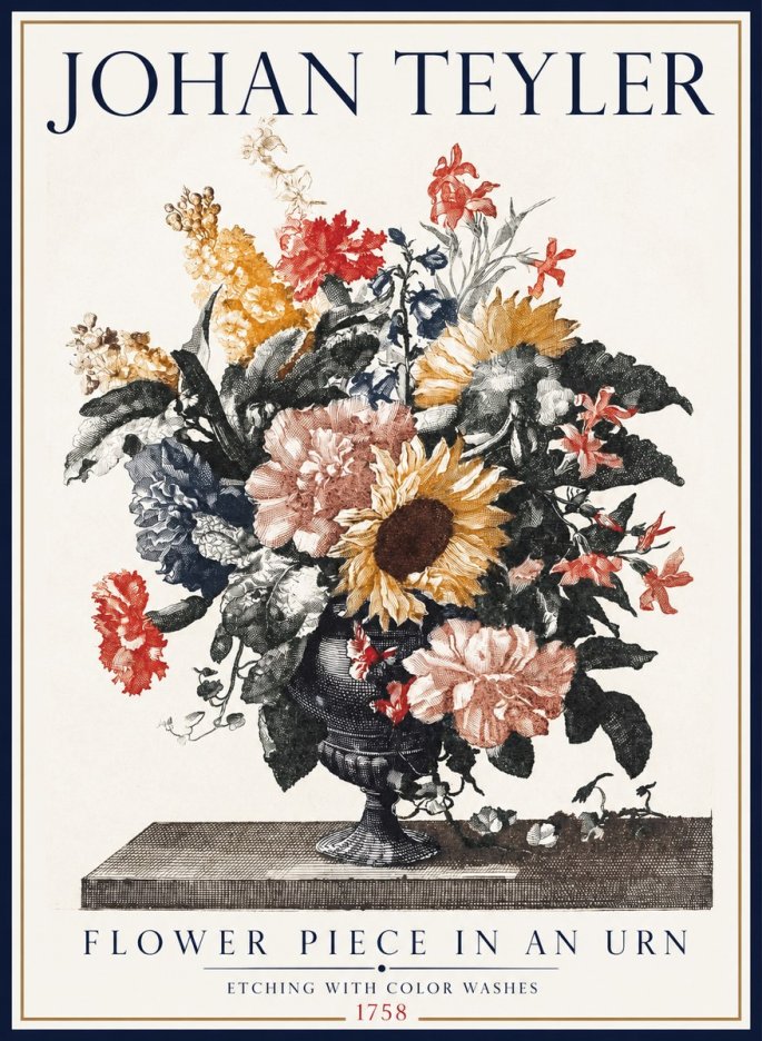 Johan Teyler Flower Piece in an Urn I No1 - Póster
