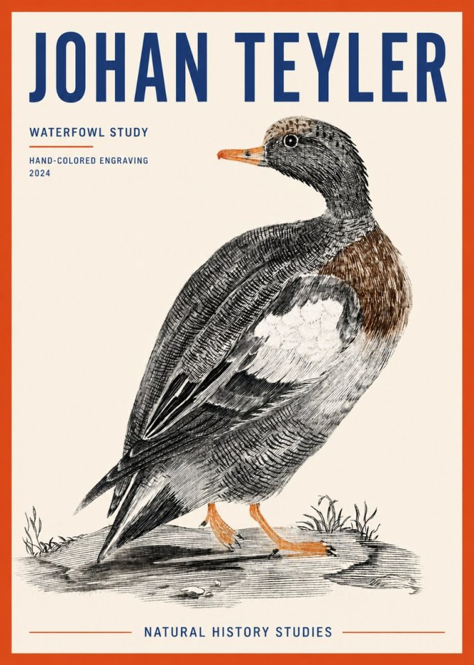 Johan Teyler Waterfowl Study No2 - Póster