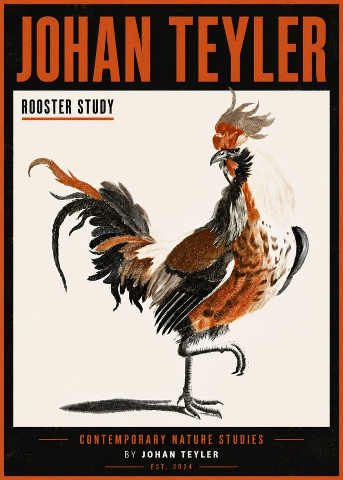 Johan Teyler Rooster Study No6 - Póster