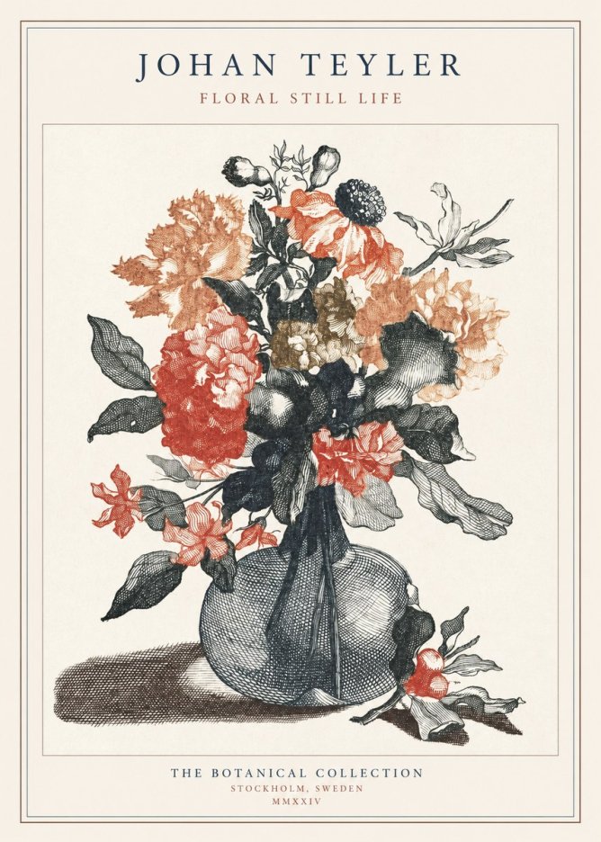 Johan Teyler Floral Still Life II No1 - Póster