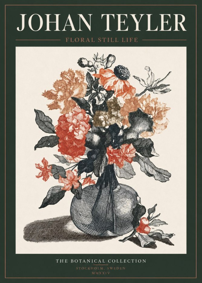 Johan Teyler Floral Still Life II No3 - Póster