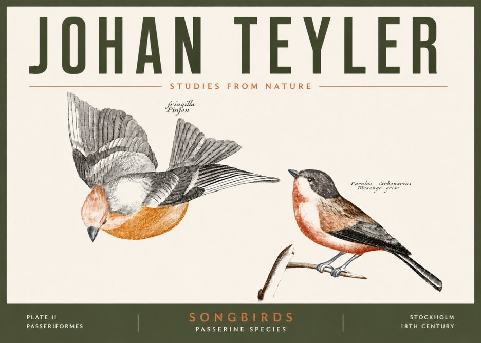 Johan Teyler Songbirds - Plate Ii No5 - Póster