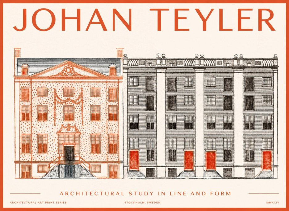 Johan Teyler Architectural Study in Line and Form No1 - Póster