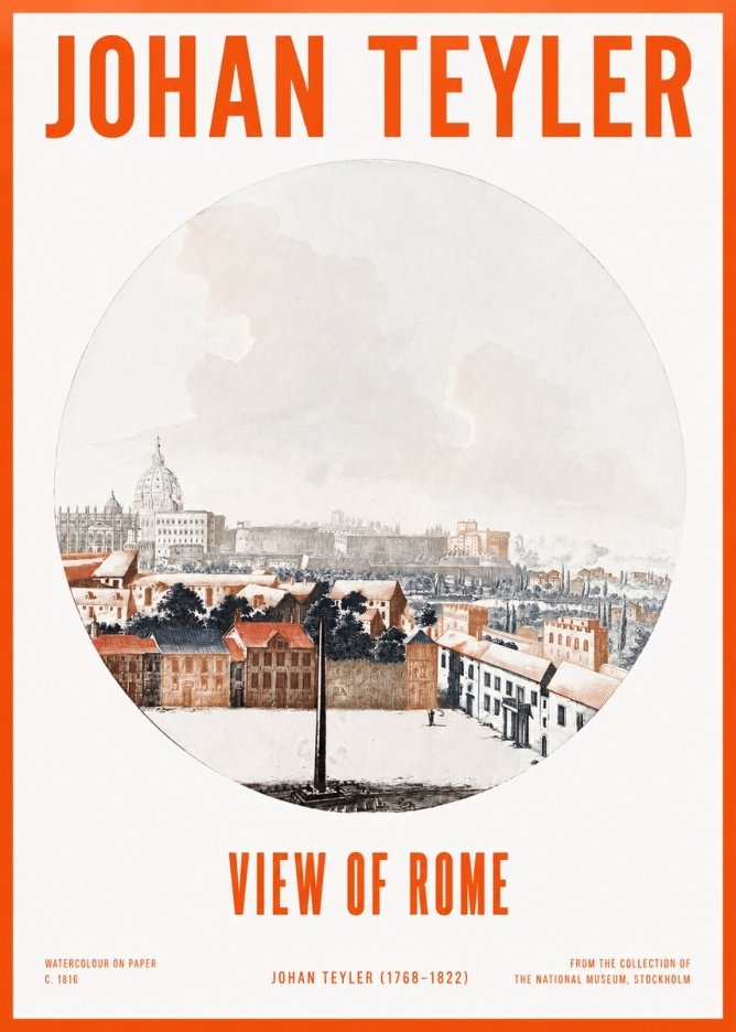 Johan Teyler View of Rome No2 - Póster