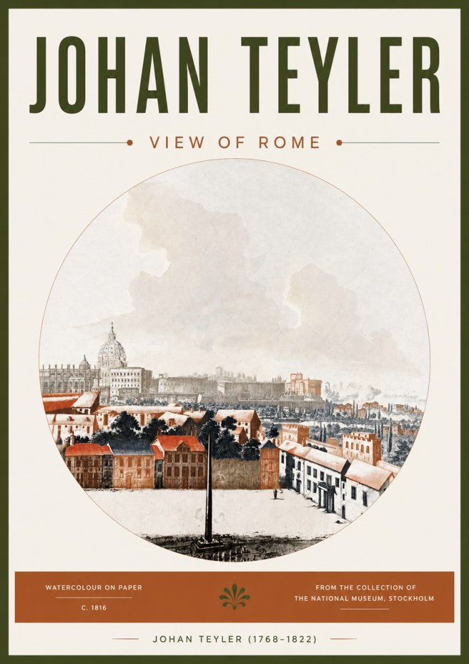 Johan Teyler View of Rome No4 - Póster