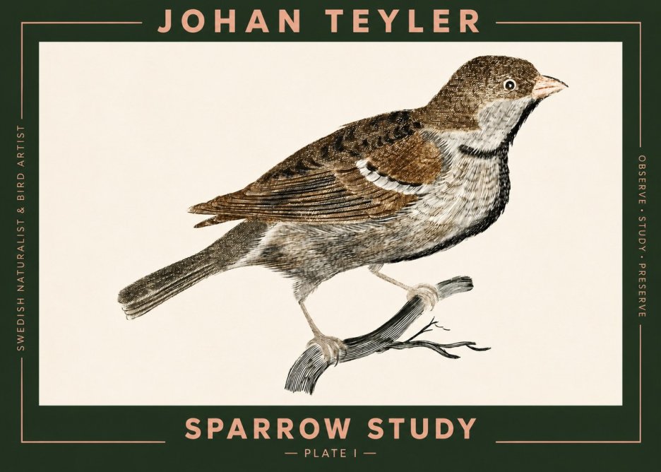 Johan Teyler Sparrow Study No2 - Póster