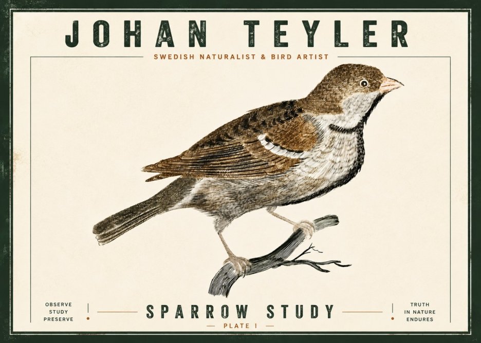 Johan Teyler Sparrow Study No5 - Póster