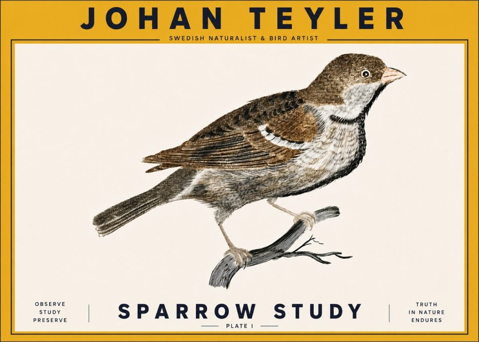 Johan Teyler Sparrow Study No6 - Póster