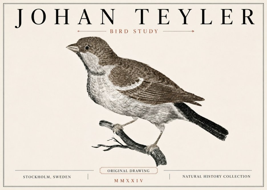Johan Teyler Bird Study II No6 - Póster