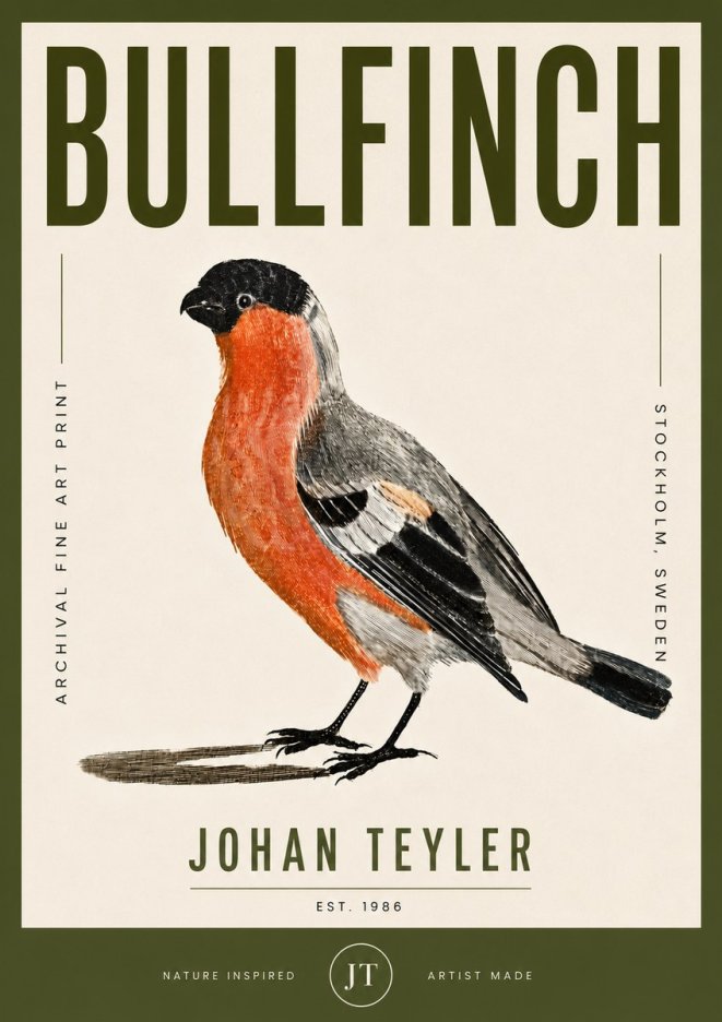 Johan Teyler Bullfinch No5 - Póster