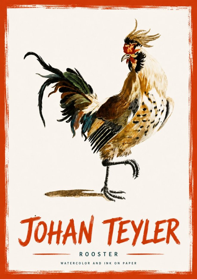 Johan Teyler Rooster No4 - Póster