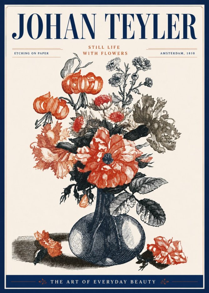 Johan Teyler Still Life with Flowers No5 - Póster