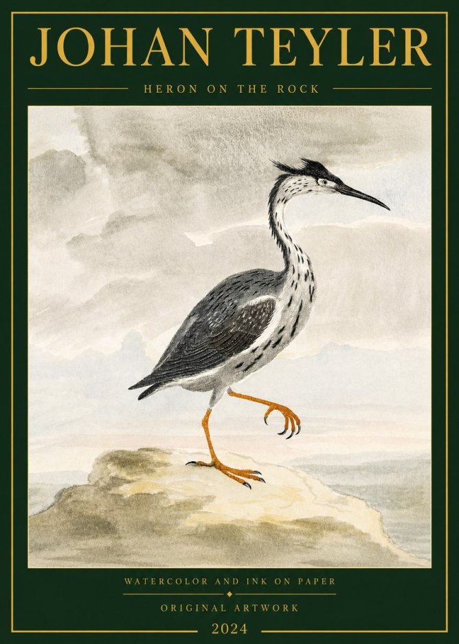 Johan Teyler Heron on the Rock No3 - Póster