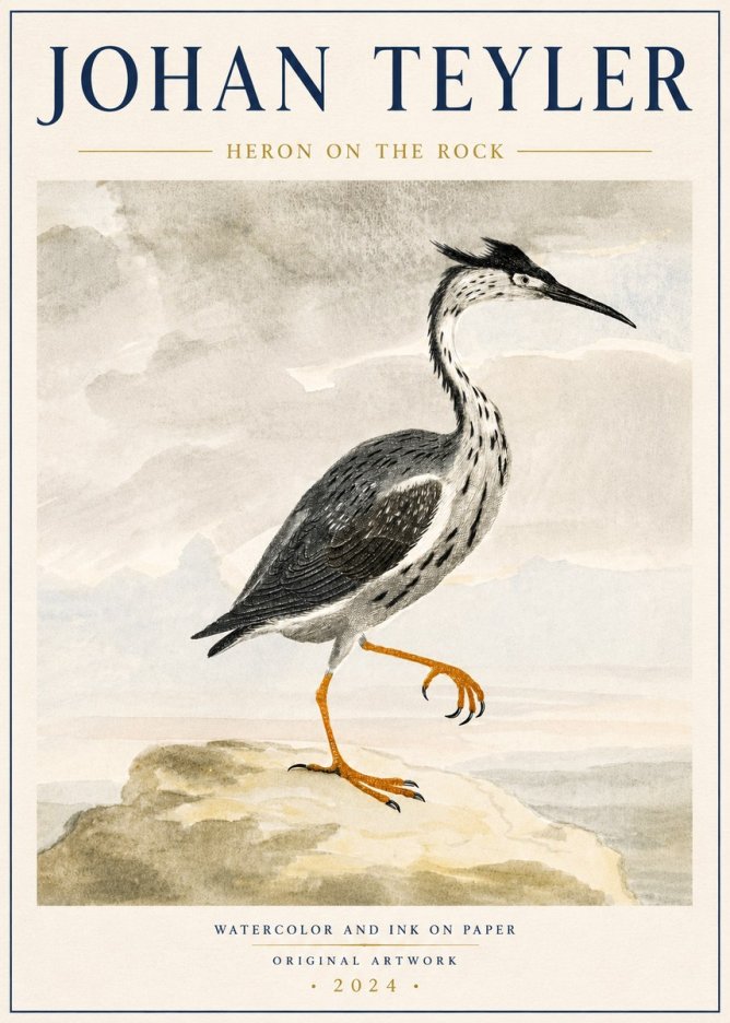 Johan Teyler Heron on the Rock No6 - Póster